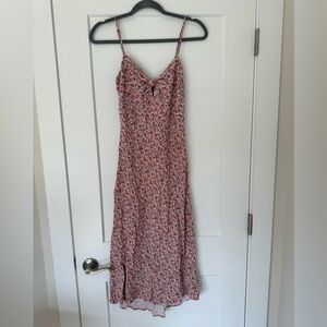 Abercrombie & Fitch Floral Midi Dress - Red and White